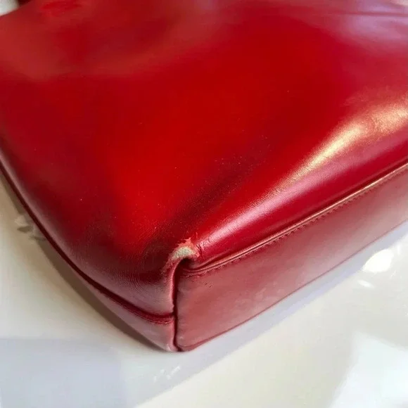 Rare Prada Red Leather Cut Out Tote Shopper - Picture 5 of 7